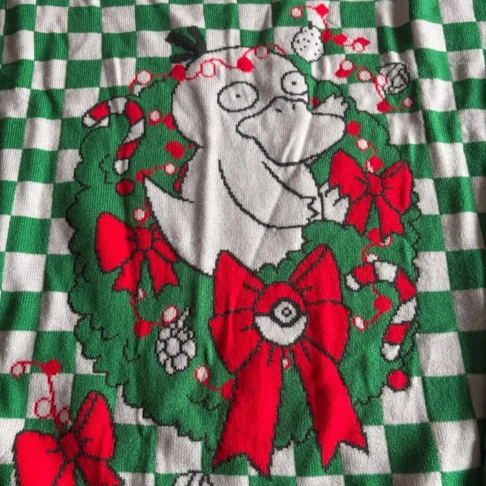 Pokemon Center PsyDuck the Halls Green/White Ugly Christmas Sweater 4XL NWT